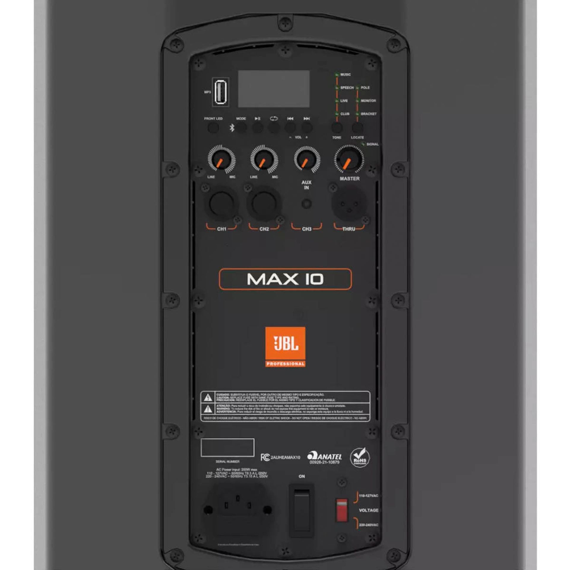 CAIXA ATIVA JBL MAX 10 BLUETOOTH/USB 250WATTS RMS X5Music